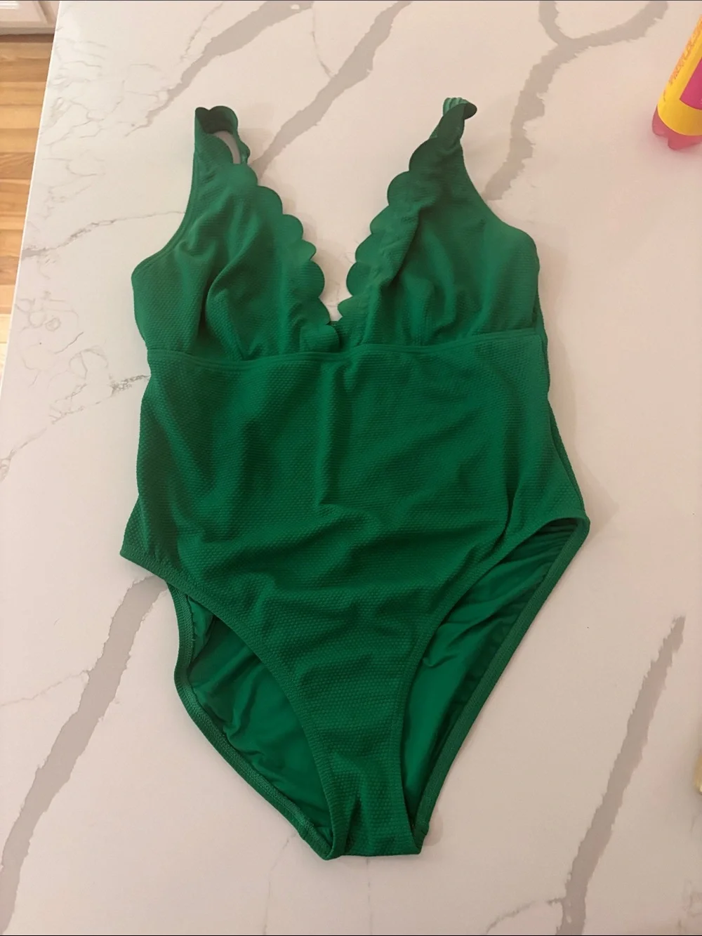 kate spade Emerald Green Scallop-Edge One-Piece Swimsuit